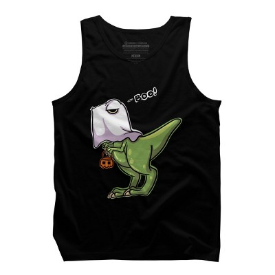 Men's Design By Humans Halloween Ghost Dinosaur By whynot007 Tank Top