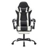 Angel Sar Gaming Chair with Footrest & Massage Lumbar Support, Ergonomic High-Back Computer Chair with Headrest, 330lb Capacity, Black/White - 2 of 4