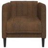 vidaXL Brown Faux Suede Leather Armchair - Modern Lounge Chair with Comfortable Cushion for Living Room/Office - 3 of 4