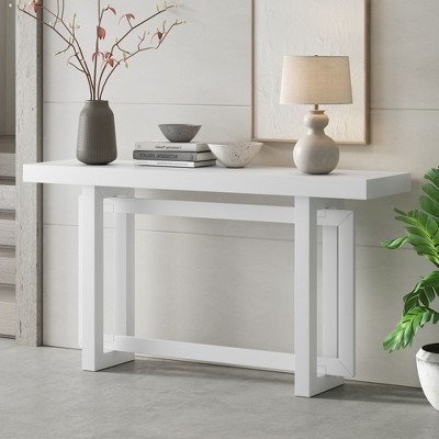 NicBex 59" Modern Painted Console Table with Thick Wood Legs, Triple Rectangle TV Stand, Extra Long Side Table for Living Room, Entryway