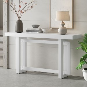 NicBex 59" Modern Painted Console Table with Thick Wood Legs, Triple Rectangle TV Stand, Extra Long Side Table for Living Room, Entryway - 1 of 4