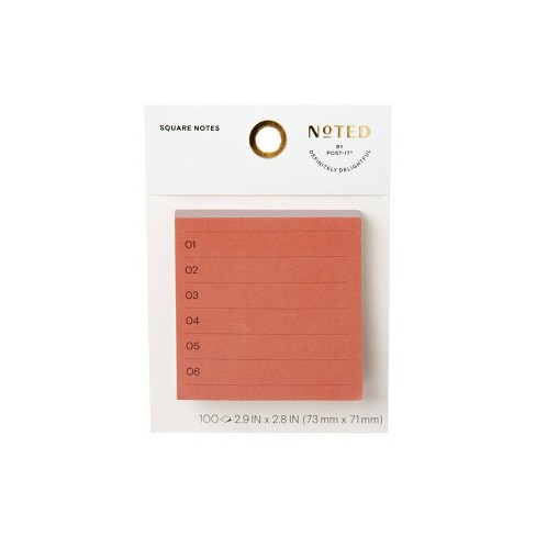 Post-it 3"x3" Lined Notes with Numbers - Red Orange - image 1 of 4