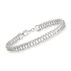 Ross-Simons Sterling Silver Curved Interlocking-Link Bracelet - 1 of 3