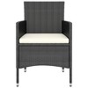 vidaXL Garden Bistro Set 5-Piece Balcony Set Garden Furniture Seating Set Balcony Furniture Table Chairs Footstool Poly Rattan Tempered Glass Black - 4 of 4