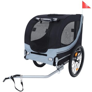 LAOTIES Large Folding Dog Bike Trailer,120LB Pet Carrier with Steel Frame,All Terrain Wheels,for Outdoor Use - 1 of 4