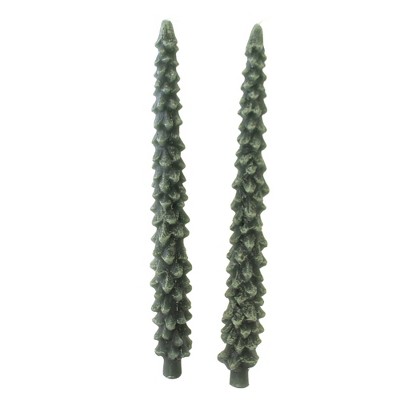 Christmas 12.0" Tree Taper Candle Flame Set Of Two  -  Flame Candles