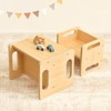 Aoibox Montessori Weaning Table and Chair Set Kids Activity Furniture with Fence Step Stool Space Saving Design for 1-3 Year Olds - 2 of 4
