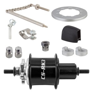 Sturmey Archer CSRK3 3x8sp Hub Kit 36H Blk 3s Int/8s Cass - 1 of 1