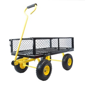 Wagon Garden Cart with 180-degree Steering Range Handle - 1 of 4