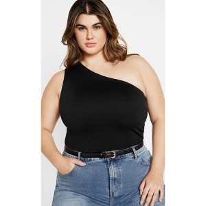 Women's Plus Size Swept Away Top - black | CITY CHIC - 1 of 4