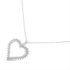 Haus of Brilliance Silver 1/4 cttw 3-Prong Diamond Open Heart Pendant Necklace - 3 of 4