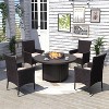 ALAULM Propane Round Fire Pit Table 48in, 40,000 BTU Auto-Ignition Round Gas Fire Pits,with Windshield,Blue Stone and Lid,for Outside Patio - 2 of 4