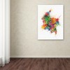 Trademark Fine Art -Michael Tompsett 'Colombia Paint Splashes Map' Canvas Art - 3 of 3