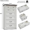 Mastgoal 57" Farmhouse Dresser with 7 Drawers, Rustic Wood Closet Storage with Roman Column for Bedroom - 4 of 4