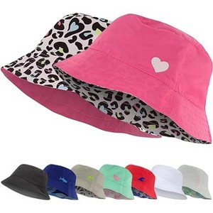 Addie & Tate Kids Reversible Bucket Hat for Girls & Boys, Packable Beach Sun Bucket Hat for Toddlers to Teens Ages 3-14 Years - 1 of 3