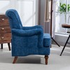 Comfy Chenille Upholstered Accent Chair with Springs Cushions and Retro Wooden Legs for Living Room - 4 of 4