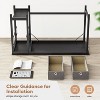40 Inch Computer Desk with Drawers, Home Office Desk Writing Desk Work PC Table Study Desk with 2-Tier Drawers Storage Shelf Side Hook-The Pop Home - 2 of 4