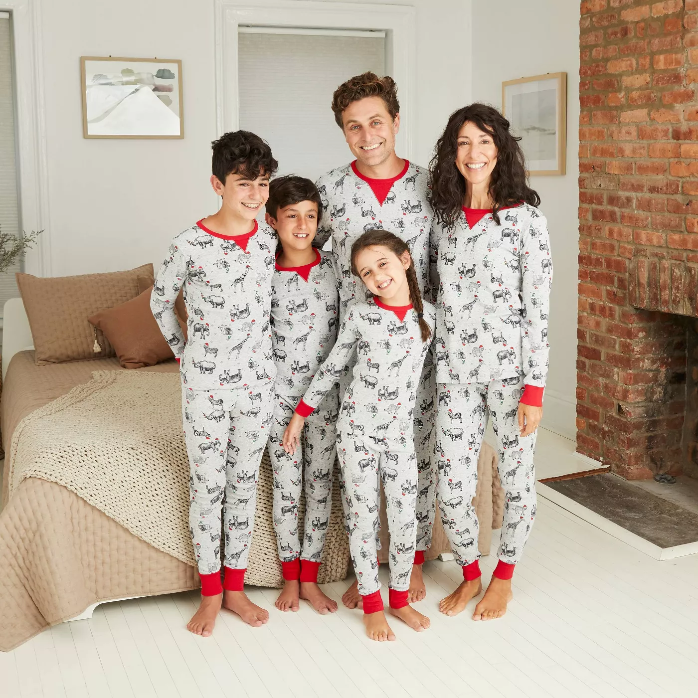 Men's Holiday Safari Animal Print Matching Family Pajama Set - Wondershop™ Gray