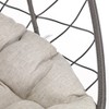 LeisureMod Summit Outdoor Egg Swing Chair for One Person, Grey Steel Frame with Cushions, Hanging Patio Chair for Garden or Balcony - 3 of 4