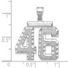 Black Bow Jewelry 14k White Gold, Varsity Collection, Large D/C Pendant, Number 46 - 2 of 3