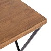 Kate and Laurel Elix Square Wood Drink Table, 12x12x24, Rustic Brown and Black - 3 of 4