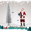 Prelit Flocked Pencil Christmas Tree with Lights, Slim Artificial Xmas Tree with Snowy Branch Tips & Sturdy Metal Stand for Indoor/Outdoor - 2 of 4