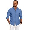 COOFANDY Mens Casual Button Down Shirt Untucked Long Sleeve Stretch Denim Dress Shirt - 3 of 4