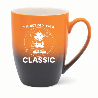 Elanze Designs I'm Not Old I'm A Classic Two Toned Ombre Matte 10 ounce New Bone China Coffee Tea Cup Mug, Orange and Black