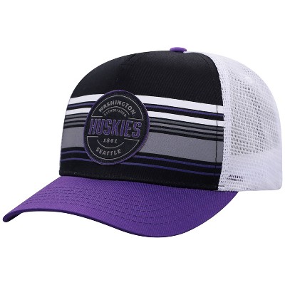 NCAA Washington Huskies Men's Vista Black with Hard Mesh Snapback Hat