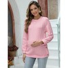 Coolmee Women's Maternity Cable Knit Tops Long Sleeve Split Side Crewneck Pregnancy Nursing Pullover Sweatshirt - 2 of 4