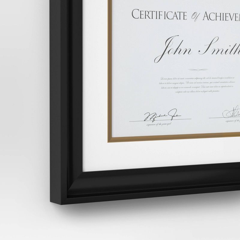 11&#34;x14&#34; Matted to 8.5&#34;x11&#34; Certificate Frame Black - Threshold&#8482;, 5 of 6