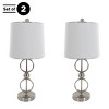 Hastings Home Modern Brused Steel Table Lamps with LED Bulbs - Set of 2 - image 2 of 4