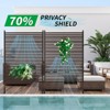 Metal Outdoor Privacy Screen with Stand, PE-Coating Steel Pipes and Slats Panels, Decoative Privacy Screen Fence Panels Freestanding - 4 of 4