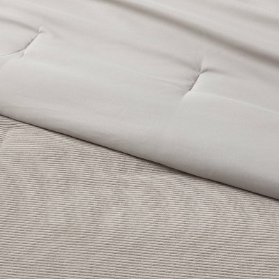 Full/queen Corduroy Plush Comforter Light Gray Room Essentials™ Target