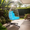 Grungis Egg Wicker Patio Swing Chair with Stand,Cushion and Pillow,Rattan Outdoor Swing for Bedroom,Garden,Courtyard - 2 of 4