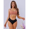 Allegra K Women's V-Neck Contrast Trim Comfort and Breathable Bralettes - 4 of 4