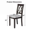 Set of 2 Upholstered Dining Chairs with Solid Wood Legs,Mid-Century Modern Style Linen Fabric Side Chairs-The Pop Home - 4 of 4