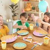 DYLIVeS 132 Pcs Ice Cream Birthday Party Supplies,Ice Cream Disposable Tableware Set Party Table Decorations,9'' and 7'' Plates,Napkins,Cups,Forks - 4 of 4