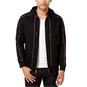 I.N.C International Concepts Mens Gold Piping Hoodie Sweatshirt, Black, Small - 1 of 1