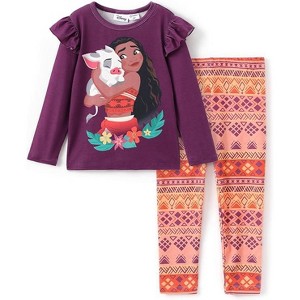 PATPAT Disney Princess Toddler Girl Outfit Long Sleeve Shirt and Leggings 2PCS Girls Clothing Sets Fall Pullover Dailywear - 1 of 4