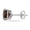 EVERLY JEWELRY | Sterling Silver 3 1/2ct TGW Smokey Quartz Solitaire Stud Earrings - 2 of 4