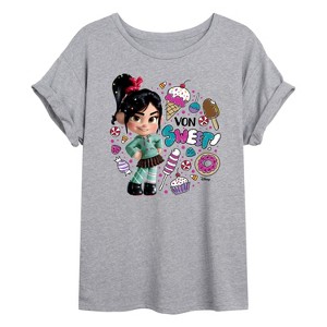 Women's - Disney - Von Sweet & Candy Oversized Graphic T-Shirt - 1 of 4