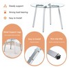 5 PCS Dining Table Set Dining Set Bistro Dining Set with 4 Upholstered Chairs & Tempered Glass Table with Metal Legs, White/Black+Silver-ModernLuxe - 4 of 4