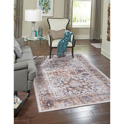 Unique Loom Yara Teppich Läufer – Hellkorallenrosa/blau, Maschinenwaschbar (60x152 Cm)