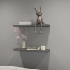 SEVOBAL Utility Storage Shelves Bookshelf Pair of Wide Floating Shelves, Contemporary Wall-Mounted Storage for Living Room, Gray, 31.89"*10.63"*3.54" - 2 of 4