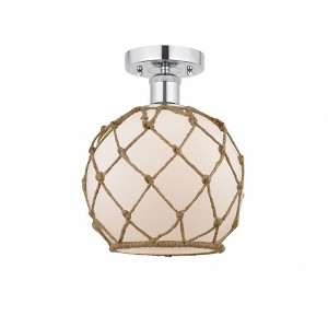 Farmhouse Rope - 1 Light Semi-Flush Mount In Industrial Style-10.75 Inches Tall and 8 Inches Wide - 1 of 1
