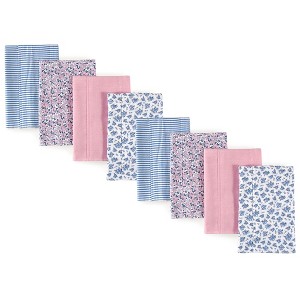 Hudson Baby Boys and Girls Cotton Poly Flannel Burp Cloths 8-Pack, One Size - 1 of 1
