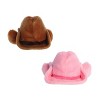 Aurora® Palm Pals™ Yee-Haw Duo 5" Inch Plush Set, Orville Cowboy Hat™ & Sally Pink Cowgirl Hat™ - 4 of 4