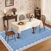 Modern Washable Living Room Rug, Bordered Printed Rug with Non-Slip Backing, Low Pile Stain Resistant Indoor Rug for Bedroom - 2 of 4