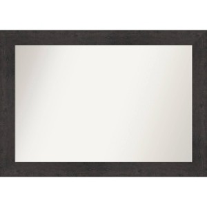 42" x 30" Non-Beveled Rustic Plank Espresso Wall Mirror - Amanti Art - 1 of 4